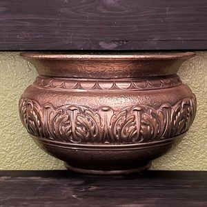 Vintage Home Interiors Wall Pocket Planter Gold Tone Decor